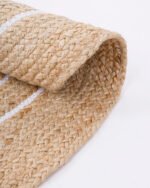 Natural Handwoven White Round Jute Rug - Image 2