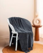 Luxury Grey Chenille Throw - Image 3