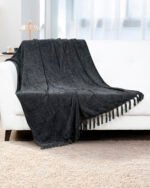 Luxury Grey Chenille Throw - Image 5