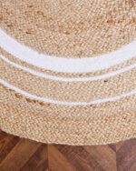 Natural Handwoven White Round Jute Rug - Image 4