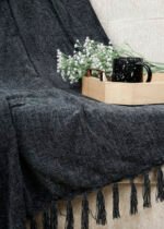Luxury Grey Chenille Throw