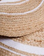 Natural Handwoven White Round Jute Rug - Image 5