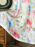 Printed Linen Multicolor Flower Sheer Curtains