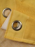 Printed Linen Yellow-White Sheer Curtains - Image 4
