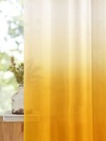 Printed Linen Yellow-White Sheer Curtains - Image 5