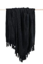 Luxury Black Chenille Throw - Image 4