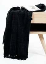 Luxury Black Chenille Throw - Image 3