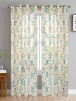 Floral Linen Sheer Curtains for Living Room - Image 2