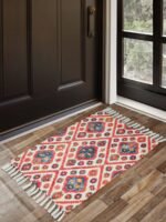 Handemade Multicolor Cotton Design Rug - Image 3