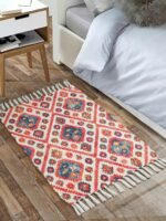 Handemade Multicolor Cotton Design Rug - Image 4