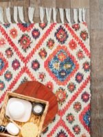 Handemade Multicolor Cotton Design Rug - Image 5