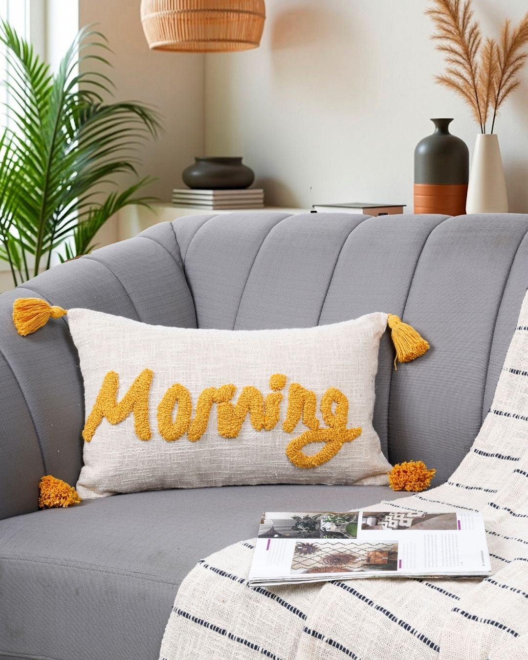 65 Handtufted Morning Cushion Cover - Image 1