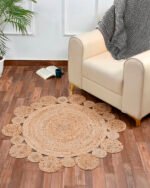 Natural Handwoven Jute Rug - Image 2