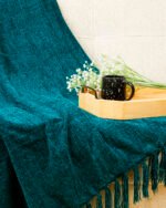 Luxury Teal-Green Chenille Throw