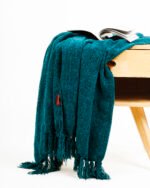 Luxury Teal-Green Chenille Throw - Image 4