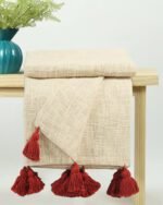 Cotton OffWhite Rust Throw - Image 3