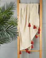 Cotton OffWhite Rust Throw - Image 2