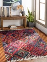Handmade Multicolor Printed Cotton Rug - Image 2