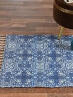 Handmade Blue design Modern Printed Rug - Image 5