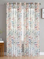Modern Flower Printed Sheer Curtains - Image 5