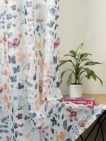 Modern Flower Printed Sheer Curtains - Image 4