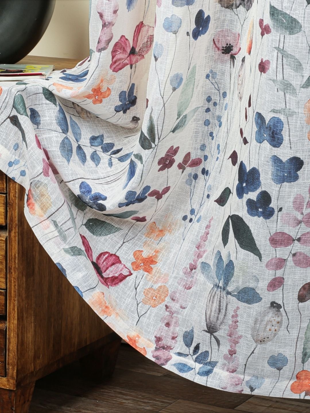 78 Modern Flower Printed Sheer Curtains - Image 1
