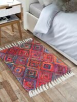 Handmade Multicolor Printed Cotton Rug - Image 5