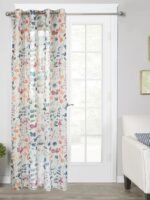 Modern Flower Printed Sheer Curtains - Image 2
