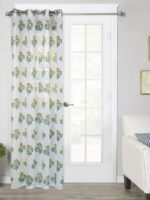 Printed Linen Yellow Flower Sheer Curtains - Image 5