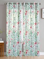 Elegant Floral Sheer Window Curtains - Image 2