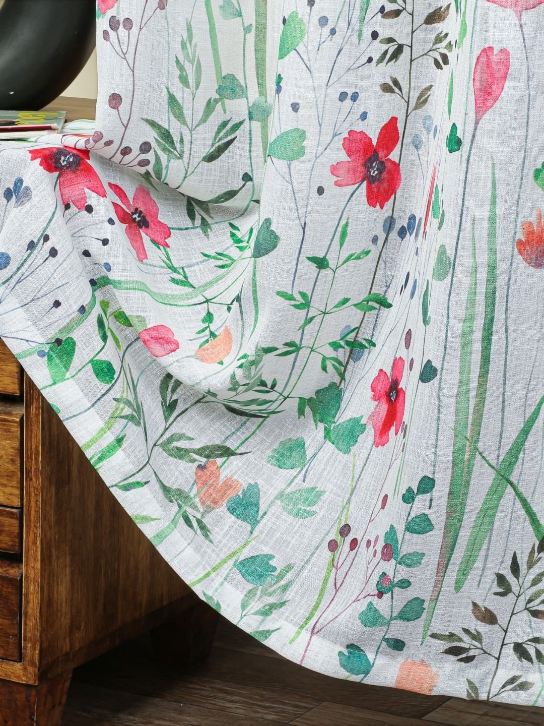 93 Elegant Floral Sheer Window Curtains - Image 1