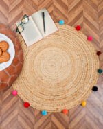 Round Jute Carpet Multicolor - Image 2