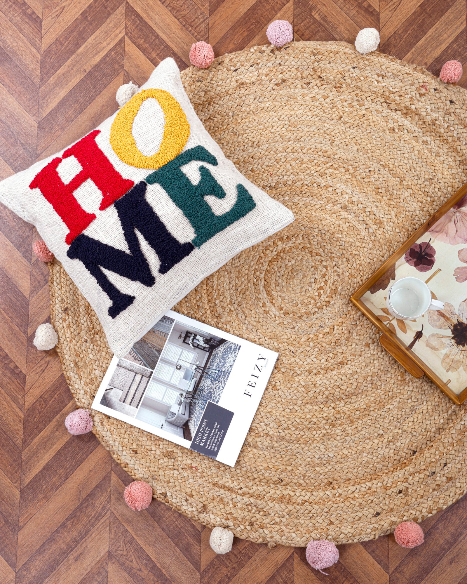 _A6A2435 Round Jute Carpet Tri-color - Image 1
