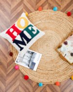 Round Jute Carpet Multicolor