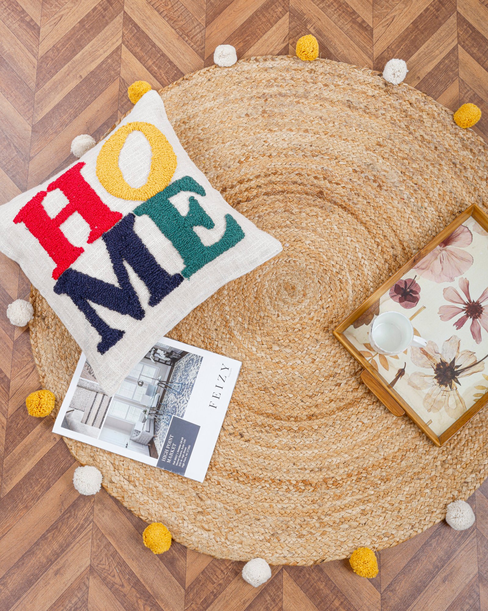 _A6A2460 Round Jute Carpet Two-Color - Image 1