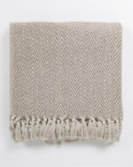 All Season Cotton Beige Weaved Throw - Image 4