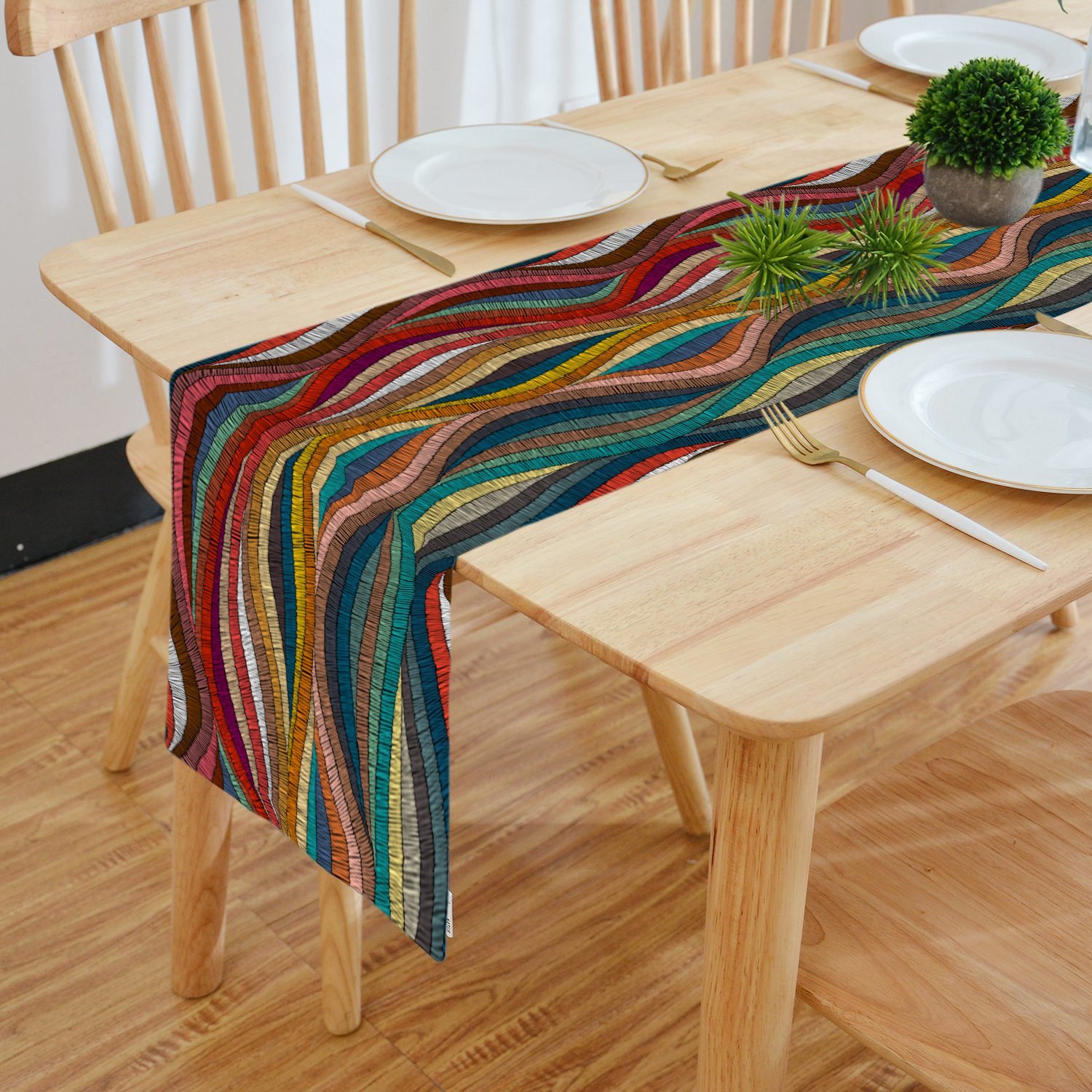 Digital Multi-color Shade Table Runner