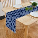 Digital Blue Circle Pattern Table Runner