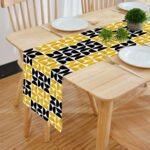 Digital Printed Black-Yellow Table Runner