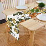 Digital Printed White-Flowers Table Runner