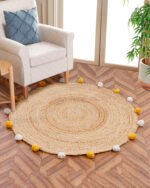 Round Jute Carpet Two-Color - Image 5