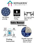 Digital Blue Circle Pattern Table Runner - Image 3