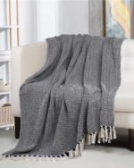 All Season Cotton Black Weaved Throw - Image 5