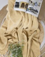 All Season Cotton Yellow Weaved Throw