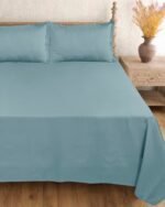 Premium Flat Icy-Teal Bedsheet - Image 2