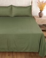 Premium Flat Sage-Green Bedsheet - Image 2