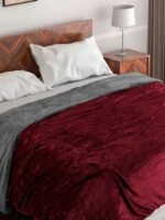 All Season Reversible Maroon-Grey Blanket