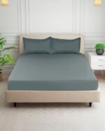 Premium Flat Smoky-Grey Bedsheet
