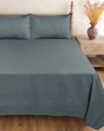 Premium Flat Smoky-Grey Bedsheet - Image 2