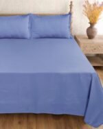 Premium Flat Lavender-Blue Bedsheet - Image 2